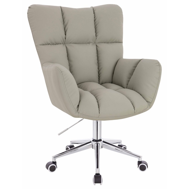 Scaun de birou, Votana, HR650K, Piele Ecologica Premium Soft, Baza Cromata, Culoare