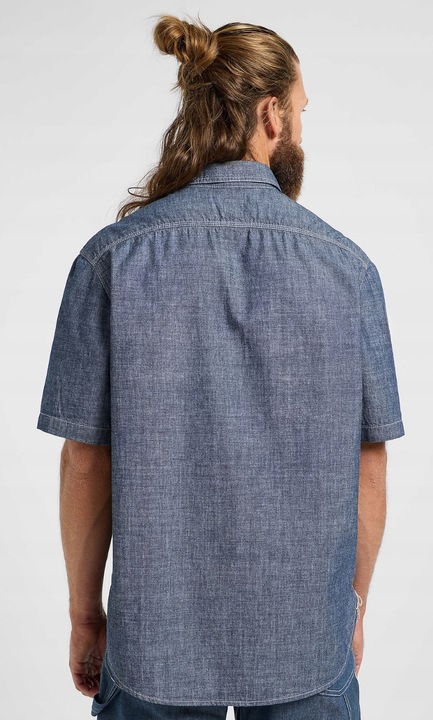 Férfi ing Lee 101, laza, kék, pamut