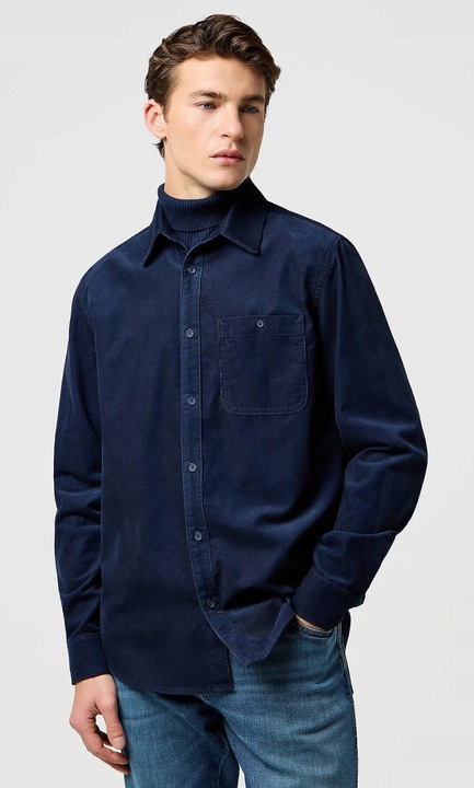 Férfi ing, Wrangler, normál szabású, sötétkék, pamut