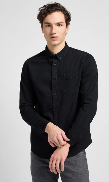 Camasa barbati, Lee, Button Down, croiala clasica, bumbac, Negru