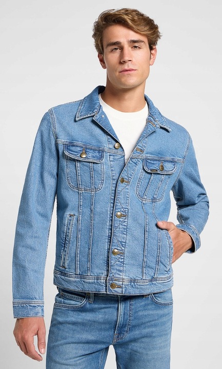 Férfi dzseki, Lee, RIDER JACKET, kék, pamut