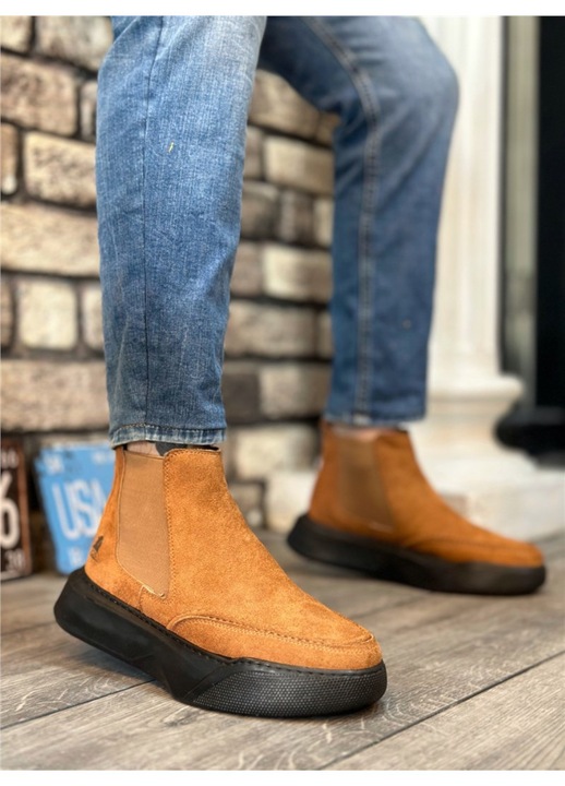 Férfi bakancs, Velúr, Base, 406425, Barna, 44