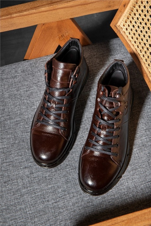 Férfi bakancs, Valódi bőr, Ducavelli, 363809, Sötétbarna, 44