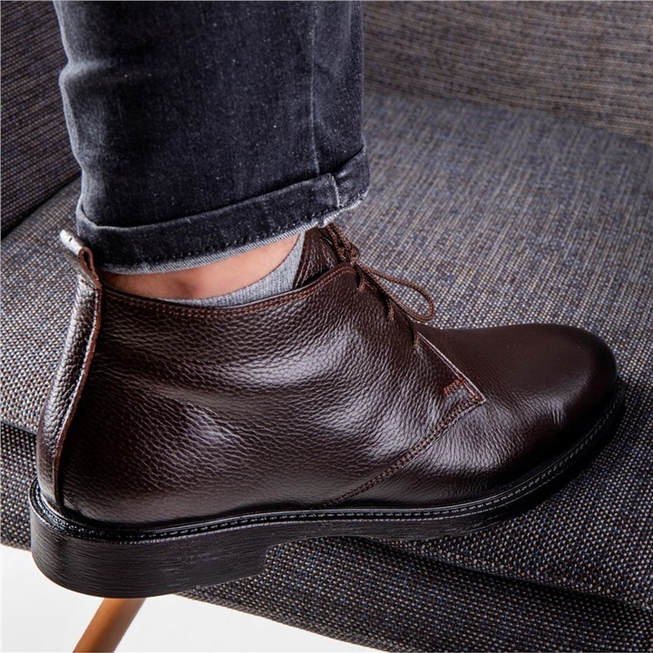 Férfi bakancs, Valódi bőr, Ducavelli, 363782, Sötétbarna, 41