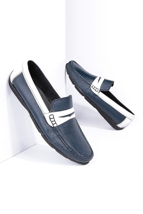 Férfi cipő, Valódi bőr, Grand Polo Club, 265243, Kék, 44