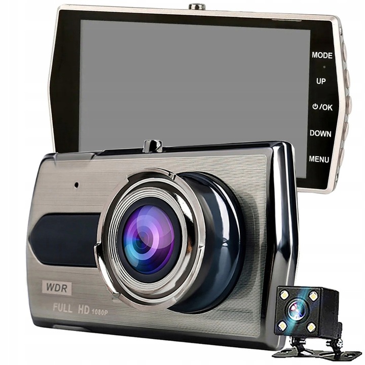 Camera auto DVR, Full HD, 4 inch, senzor G, set complet, 11x6.5x3cm
