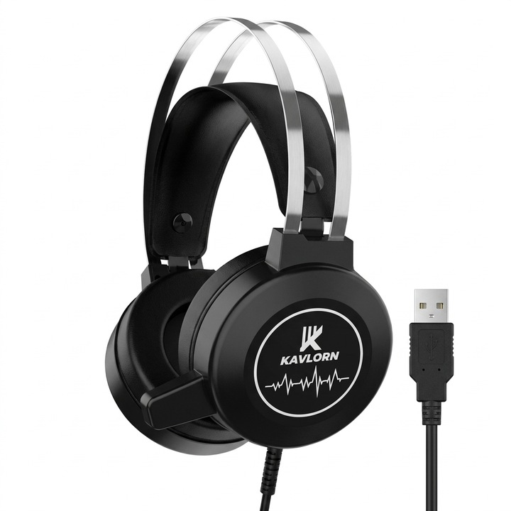 Casti gaming cu fir DELTACO GAMING DH310, multiplatforma PC/Xbox/PlayStation, negru