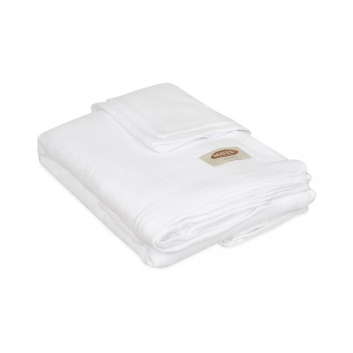 MULTITEX muszlin ágynemű 160x200cm + 2x70x80cm fehér