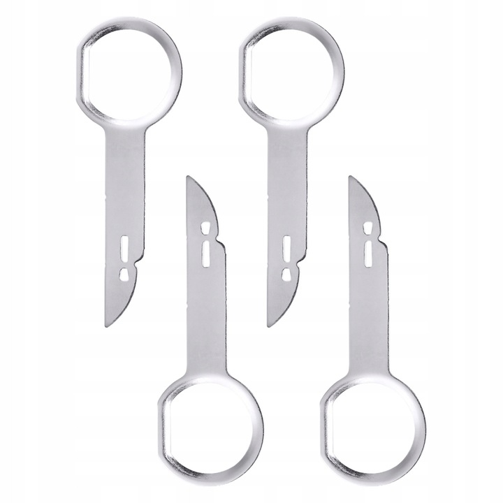 Set 4x Chei Demontare Radio AWParts, din otel, 7x2,4cm, pentru VW, Audi, Skoda, Seat, Ford