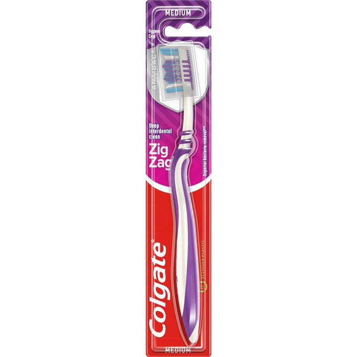 Colgate ZigZag MEDIUM fogkefe, hatékony tisztítás, többszínű, 1 darab