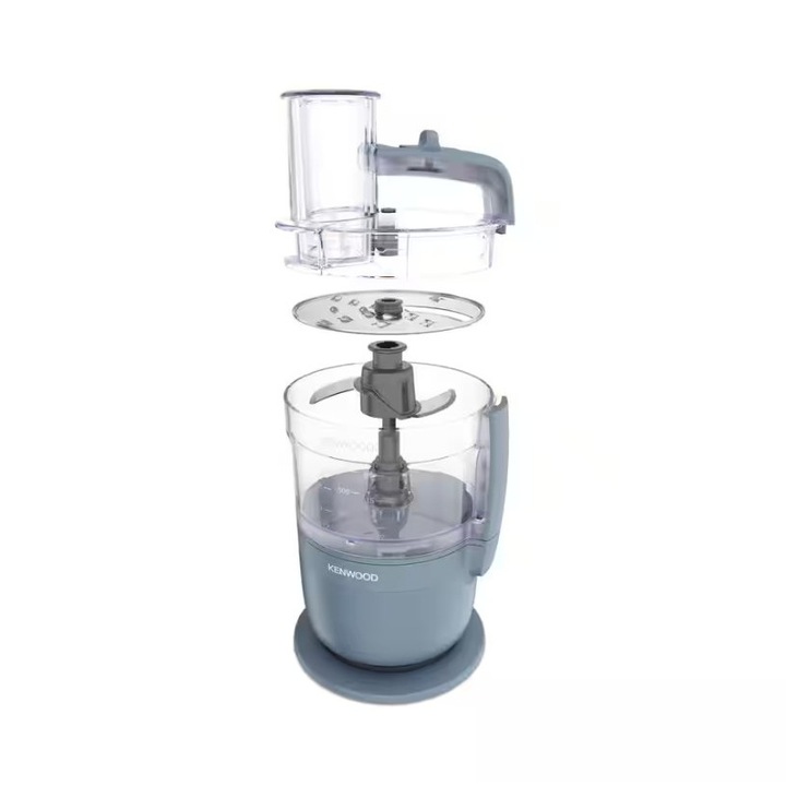 Kenwood MultiPro Go FDP23.140GY kompakt konyhai robotgép, 650 W, 1,3 literes tál, 2 sebességfokozat, 360° Express Serve funkció a korlátlan szeleteléshez/reszeléshez, Kék