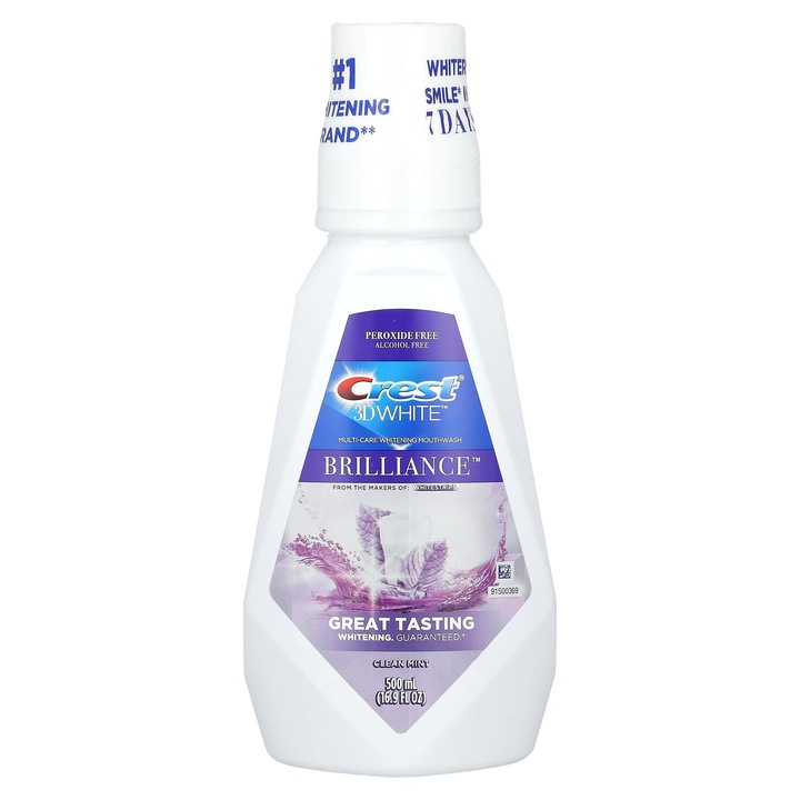 Crest 3D White Brilliance szájvíz, alkoholmentes, Clean Mint, 500 ml