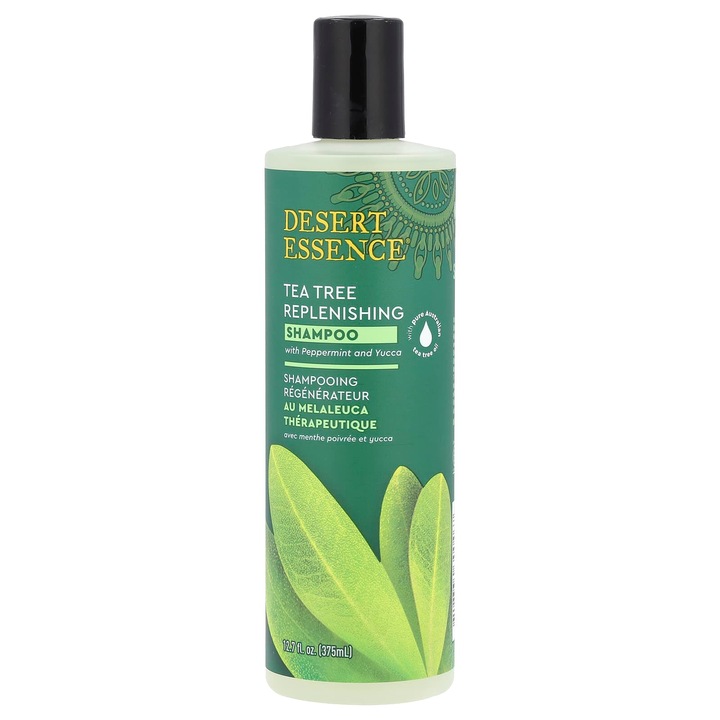 Sampon de par Desert Essence, cu ulei de arbore de ceai si menta, 375 ml