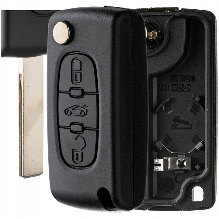 Carcasa cheie Peugeot 207 307 308 407 607 Citroen C4 Picasso C5 C6, HU83 + CE0536, montaj simplu, plastic rezistent