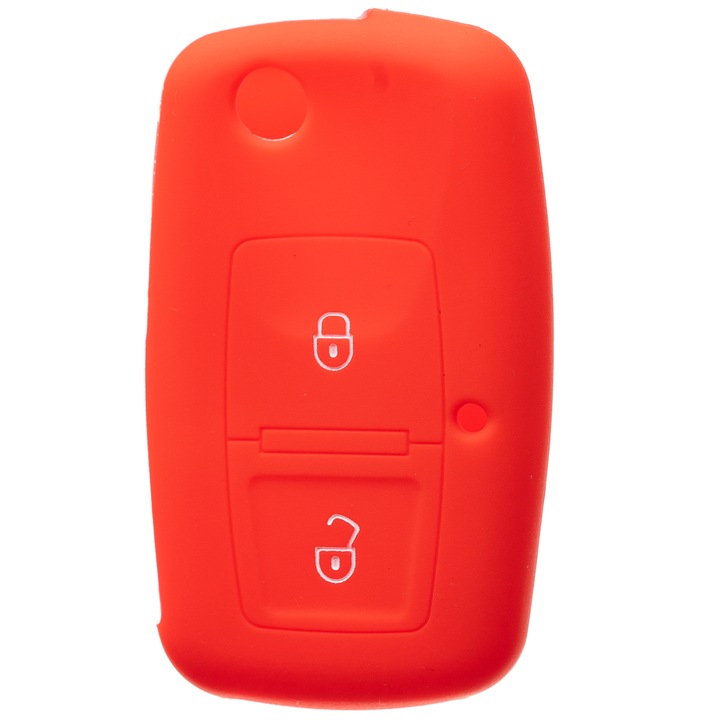 Piros szilikon tok autókulcshoz, AWParts, 2 gombos, gyors beszerelés