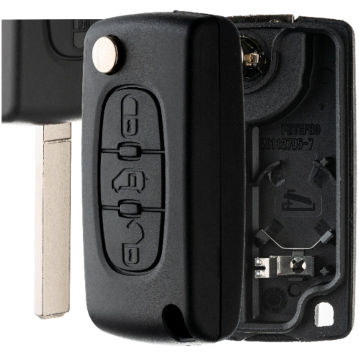 Carcasa cheie auto pentru Peugeot Citroen, model VA2 + CE0536, plastic rezistent, montaj simplu