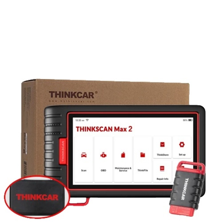 Tester auto THINKSCAN MAX 2, teljes diagnosztika, 28 visszaállítási funkció, 6 hüvelykes, 21x10x15cm