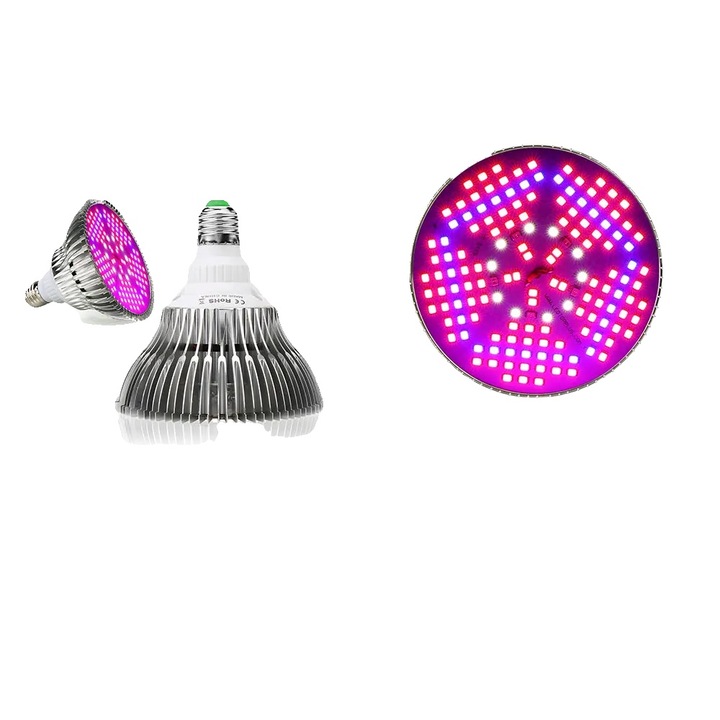 LED лампа за отглеждане на растения, пълен спектър, ниска консумация на енергия, 100W, 16.5x12cm, комплект