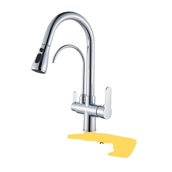 Csaptelep, 360°-ban forgatható, kétkaros, króm, munkalapra szerelhető