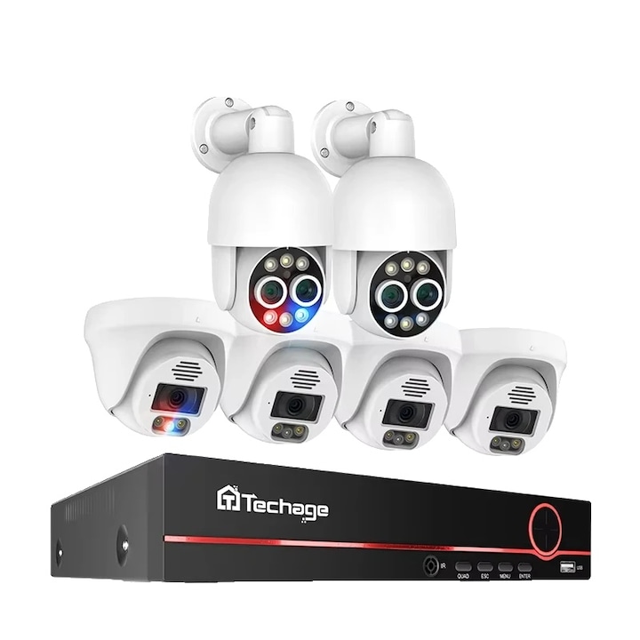 Kit Supraveghere, 3 MP, Viziune Nocturna, 8 Canale, 8 Camere, 1T