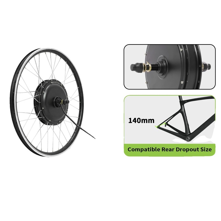 Kit de conversie bicicleta electrica, 2000W, accesorii complete, 52V, 29 inch