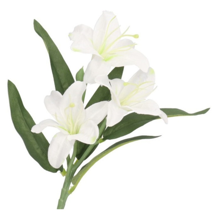Műliliom ág, 3 virág, 37cm, finom szín