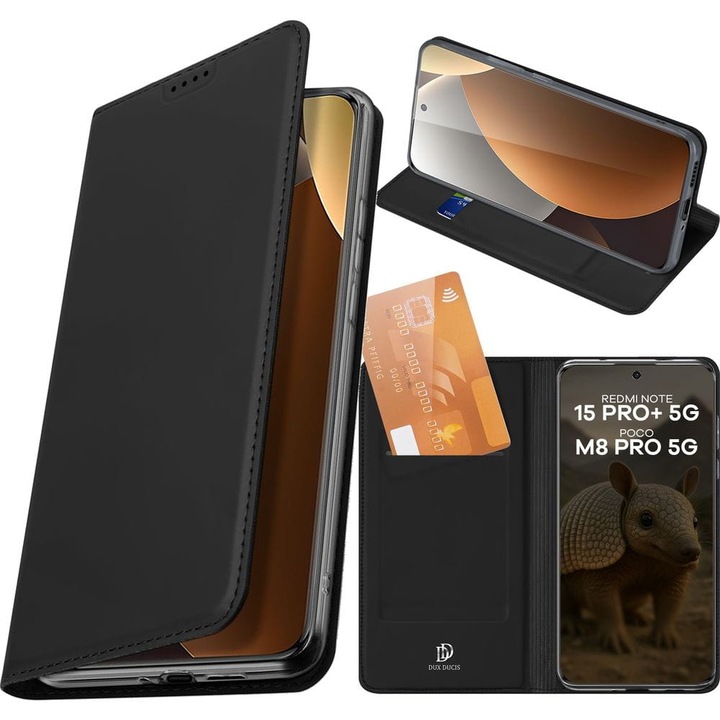 Калъф, Dux Ducis Skin Pro за Xiaomi Redmi Note 15 Pro Plus 5G / POCO M8 Pro 5G, Черни