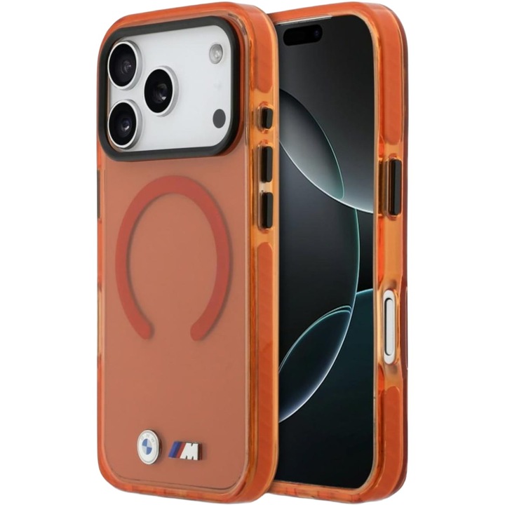 Калъф, BMW IML Print Shockproof Magnet за iPhone 17 Pro Max, Оранжев