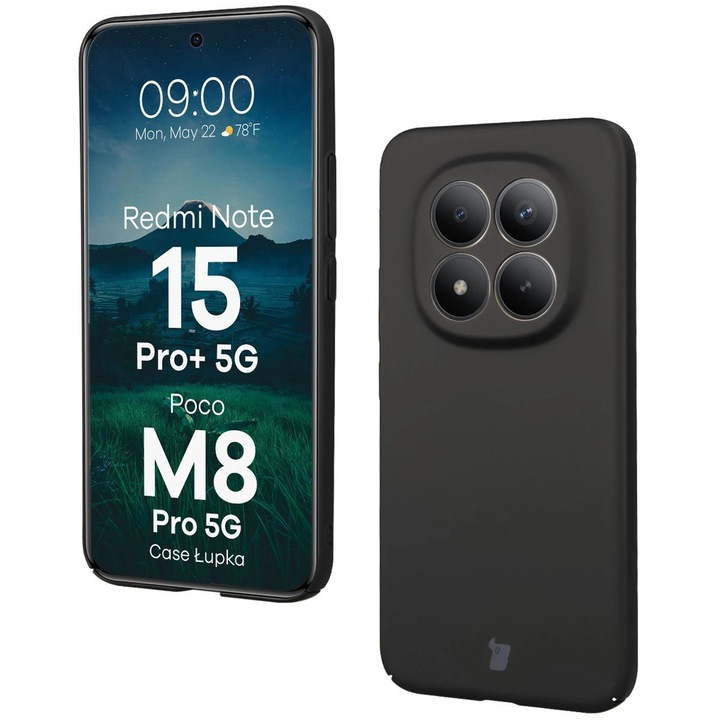 Калъф, Bizon Case Łupka за Redmi Note 15 Pro Plus 5G / Xiaomi Poco M8 Pro, Черни