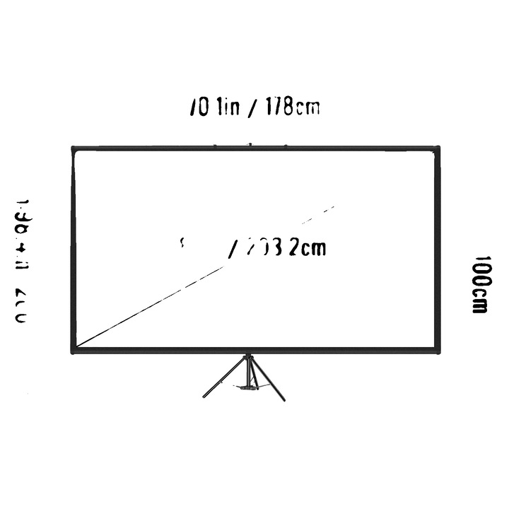 Vetítővászon, 80 hüvelykes, 4K HD felbontás, 160°-os látószög, hordozható kialakítás