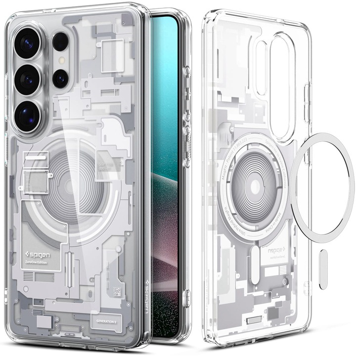 Калъф, Spigen Ultra Hybrid Mag (Zero One) за Galaxy S26 Ultra, Бяло И Сиво