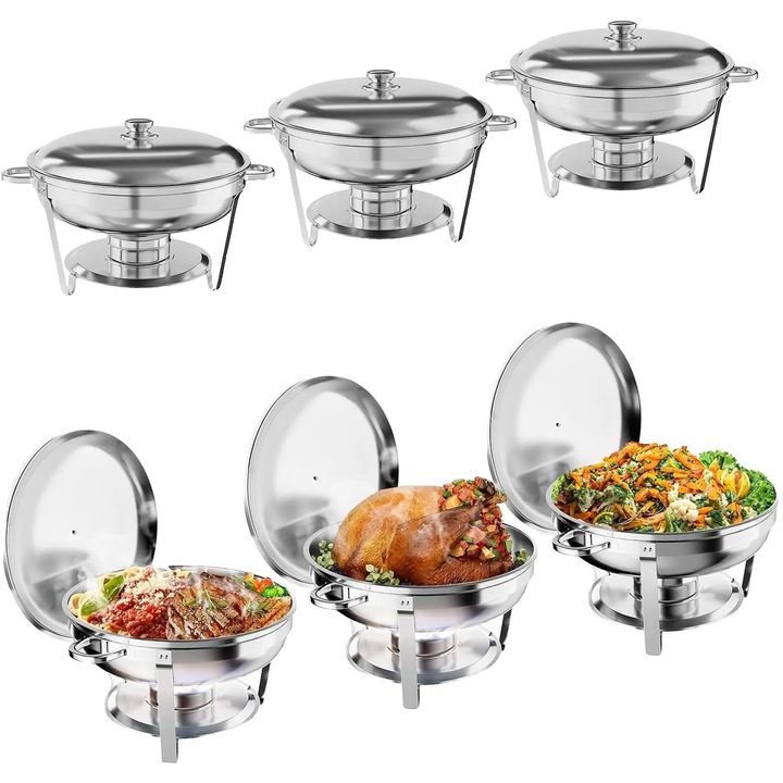 Set tavi gastronorm din inox, capacitate 5L, 6 piese, usor de curatat