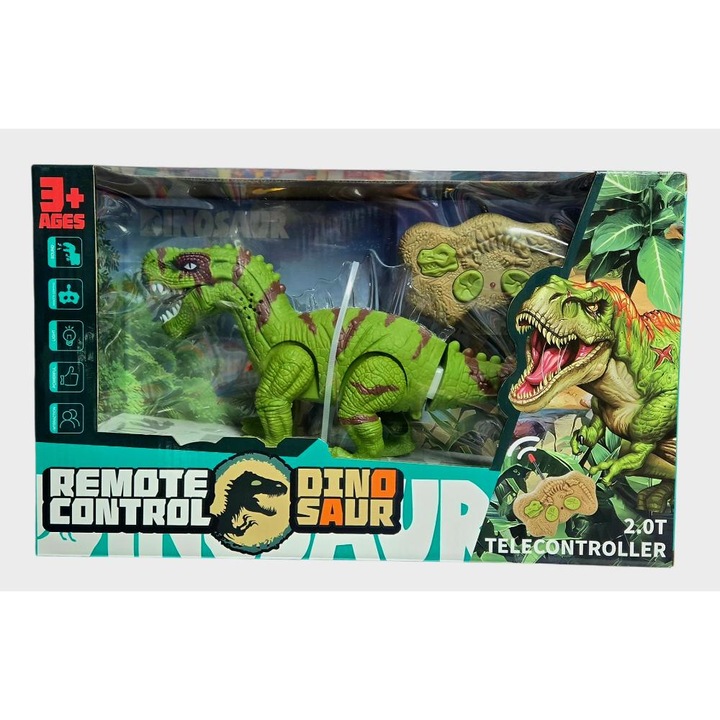 Dinozaur inteligent multifunctional radiocomanda, sunete, lumini, functie mers