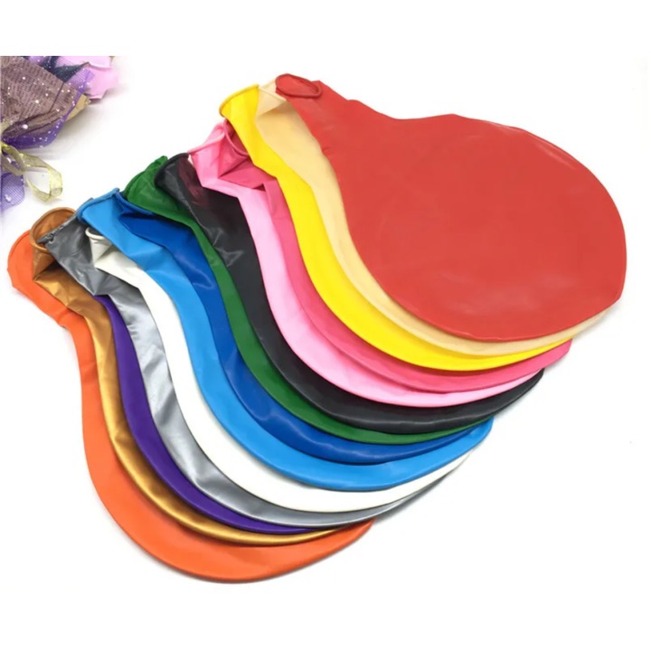Set 10 baloane gonflabile uriase, Mxm, 90 cm, culori aleatorii