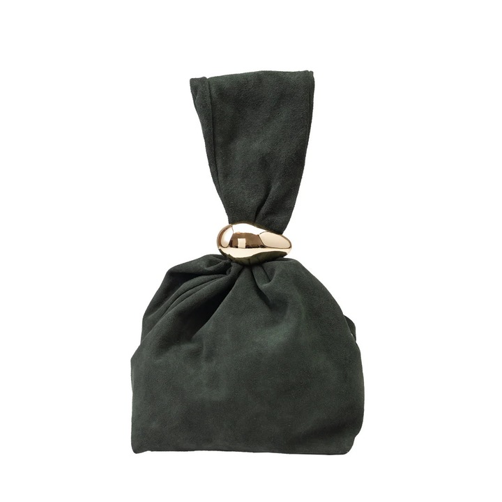 Női táska természetes velúrból, zöld Eliza