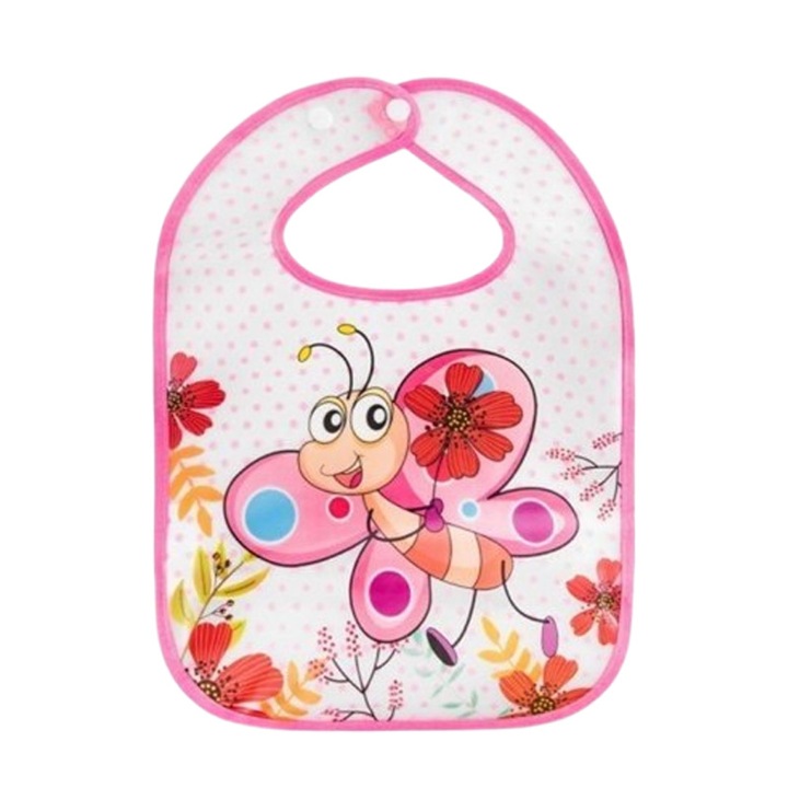 Bocioland BOC0557 vízálló PEVA előke, rózsaszín