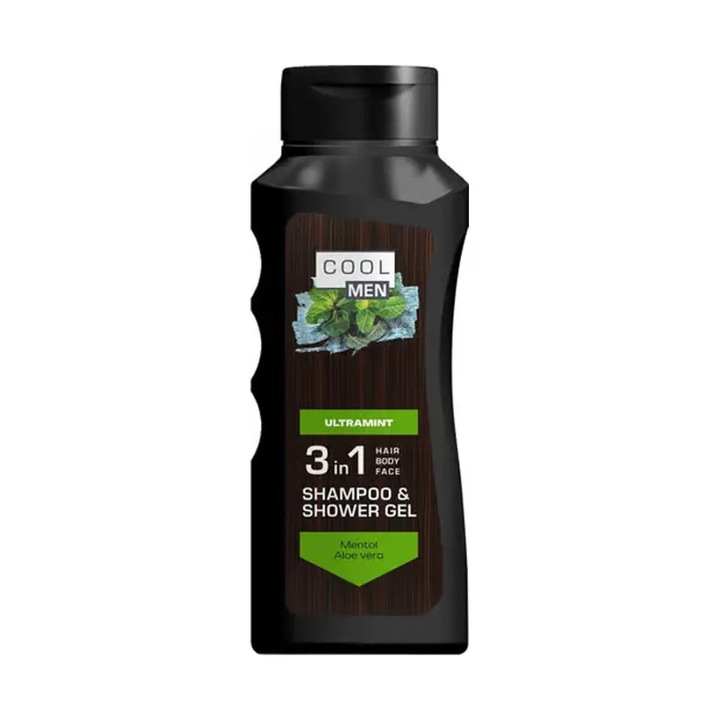 Tusfürdő és sampon Aloe verával és mentollal, COOL MEN, 3 az 1-ben, 400ml