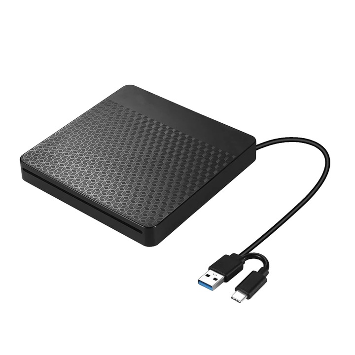 Unitate optica externa, USB 3.0, dimensiuni 14x14x3.8cm, portabila