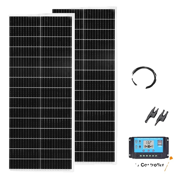 Sistem panouri solare, 12V 24V, 200W, dimensiuni standard, monocrystalline