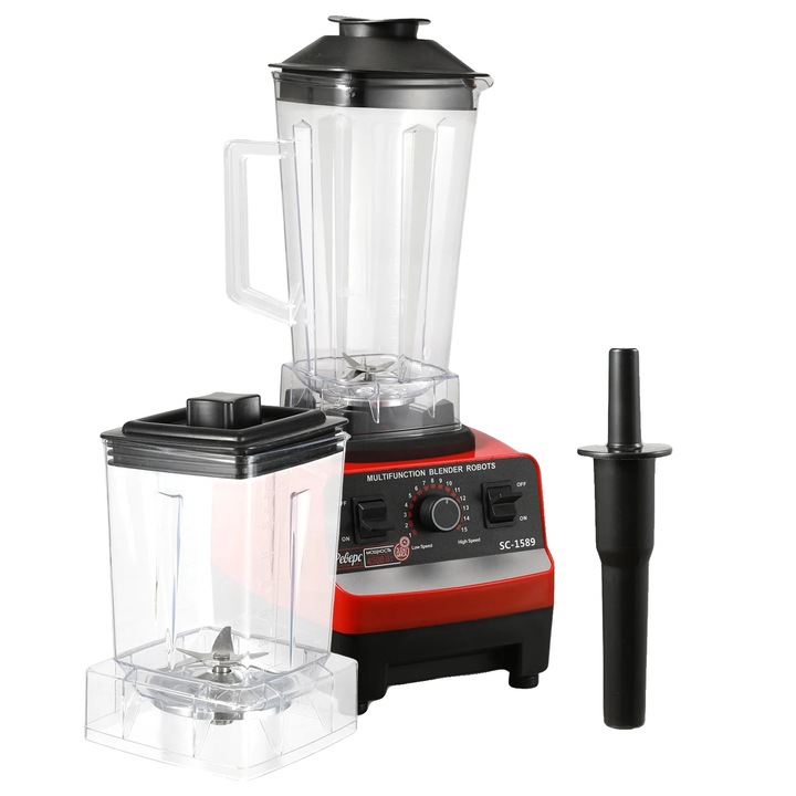 Blender manual Silvercrest 600 W, violet, 3 in 1, cu accesorii, 500 ml, 700 ml