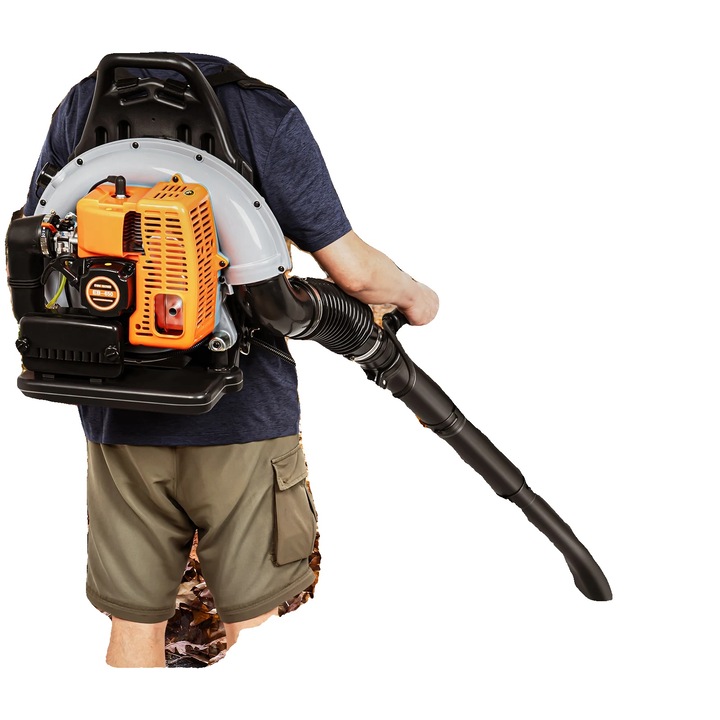 Aspirator frunze cu motor de 63cc, 6800 RPM, volum de aer 79 gal/s, 10 kg