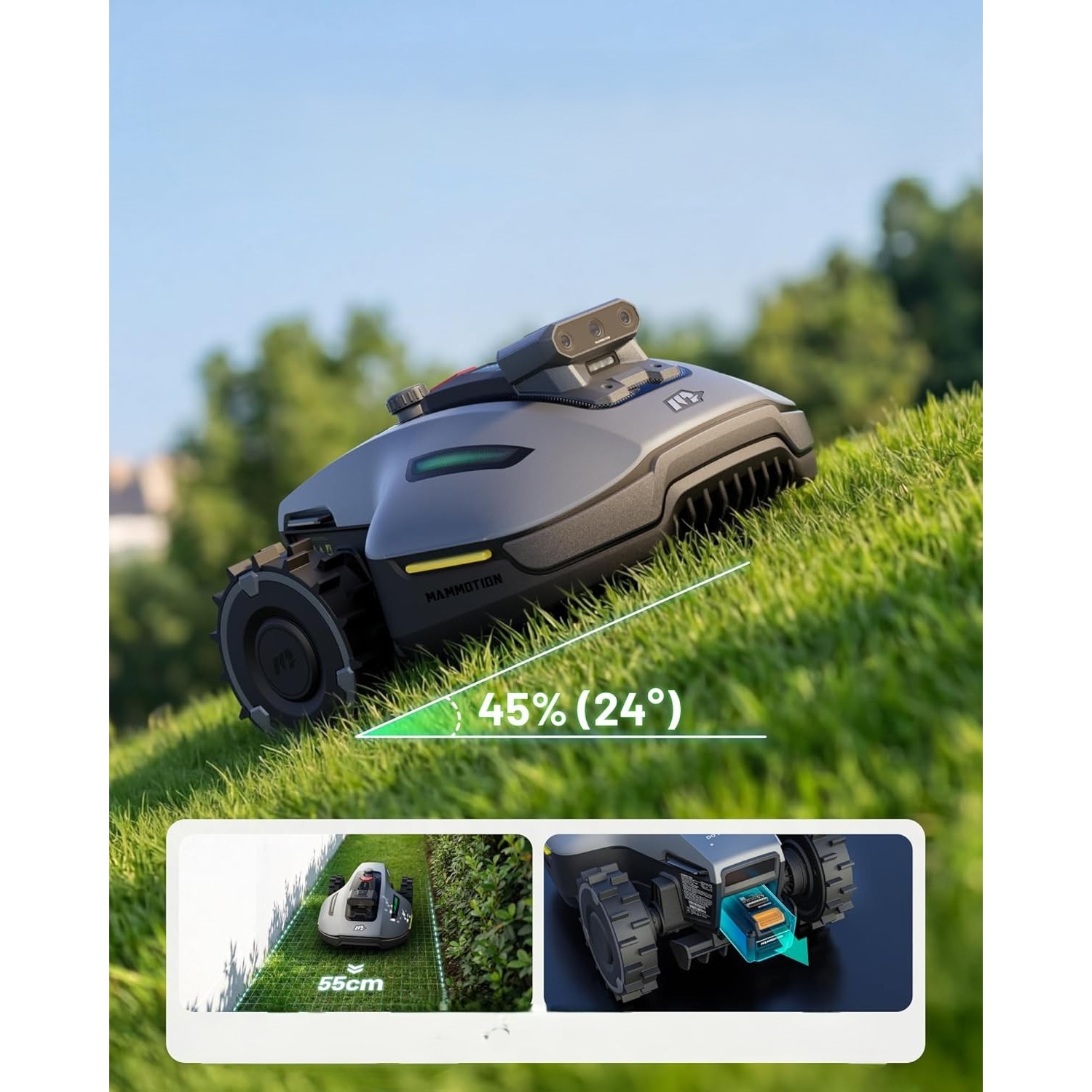 yuka♡ Robot Tuns Iarba MAMMOTION YUKA Mini 2 – 500 m², AI cu 3 Camere