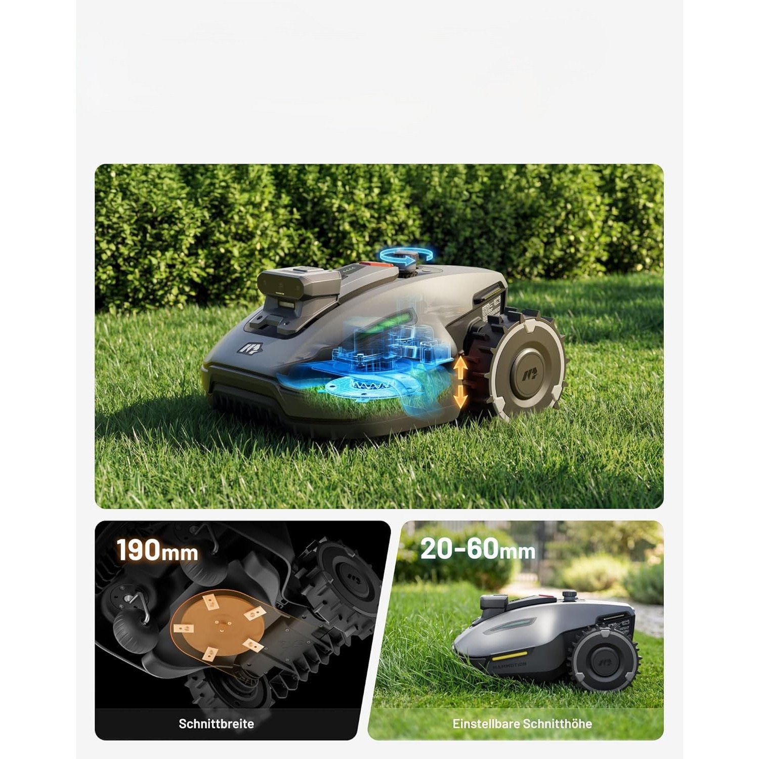 yuka♡ Robot Tuns Iarba MAMMOTION YUKA Mini 2 – 500 m², AI cu 3 Camere