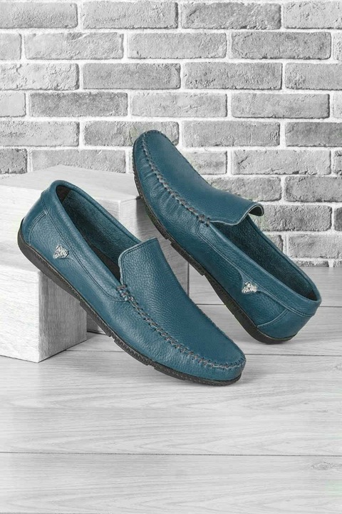 Férfi cipő, Valódi bőr, Grand Polo Club, 265584, Kék, 44