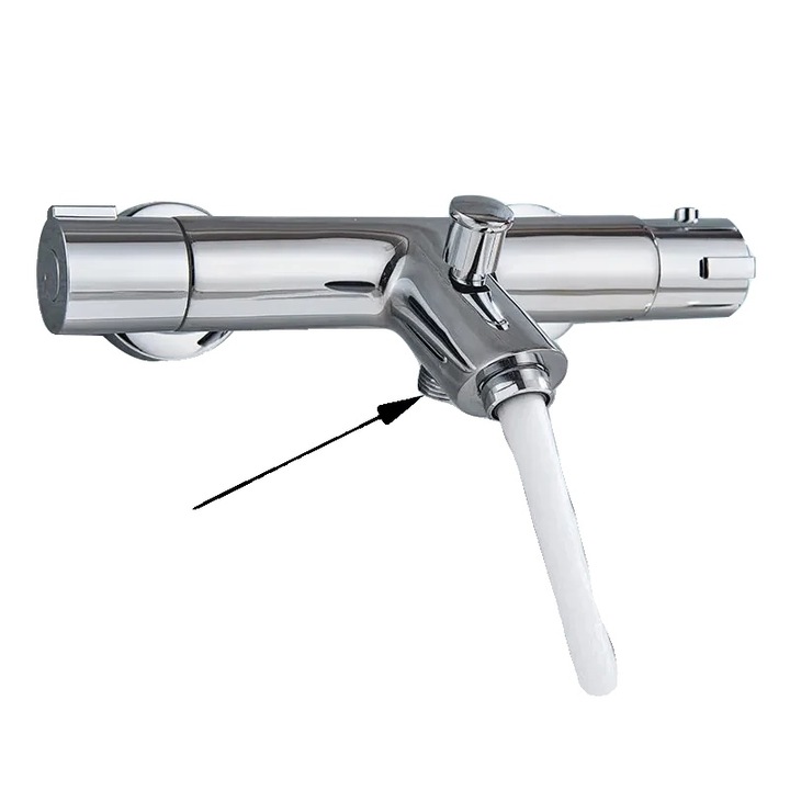 Fali zuhanycsaptelep, C típusú, termosztatikus vezérlésű, króm