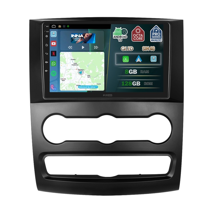 Navigatie Mercedes Sprinter W906 2006–2013 / VW Crafter 2006–2016 dedicata, MaxTech® PRO SERIES, 8 GB Ram 128 GB Rom OctaCore, Carplay & Android auto, Ecran 10” HD Touch, SIM 4G, GPS, Wifi, Bluetooth