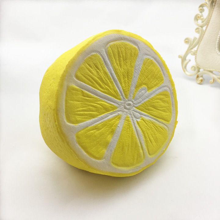 Interaktív játék gyerekeknek, stresszoldó játék, lassú visszapattanás, sárga - citrom