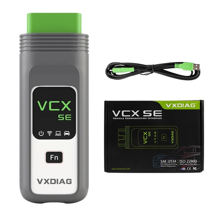Tester auto OBD2 VCX SE VX408, diagnostic complet, codare ECU, compatibil Mercedes Benz, dispozitiv unic