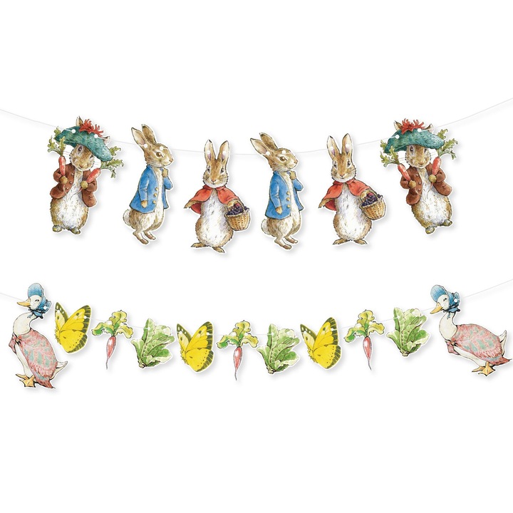 Парти декорации, комплект банери, тема Питър Бъни, многоцветен