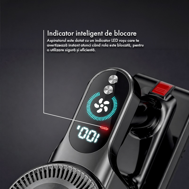 Aspirator Vertical Fara Fir Techsen W1 Aero, 3 Moduri de Aspirare, Afisaj LED Inteligent, Putere Aspirare 40KPa, Sistem de Filtrare HEPA in 7 Etape, Aspirator Vertical sau de Mana, 450W, Functie Tangle Reminder, Tub Extensibil, Perii Multiple